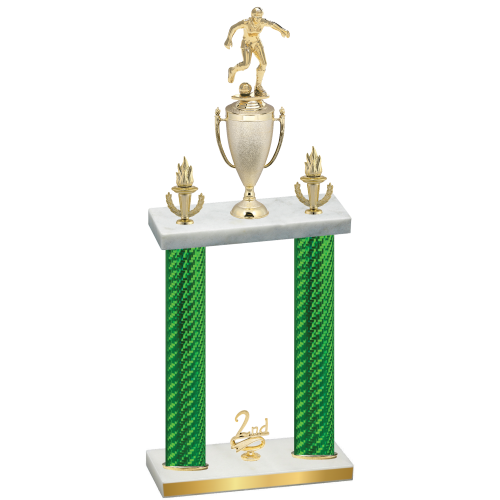 Double Green Carbon Fiber Second Place Soccer Trophy