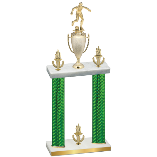 Double Green Carbon Fiber Victory Soccer Trophy