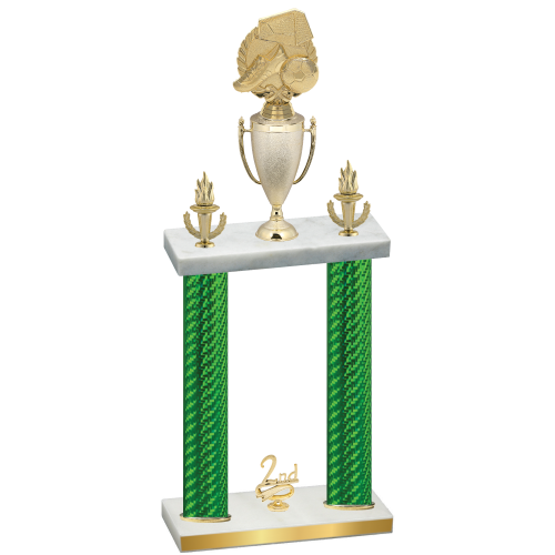 Double Green Carbon Fiber Second Place Soccer Trophy