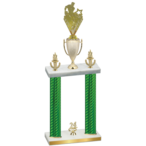 Double Green Carbon Fiber Year Rugby Trophy