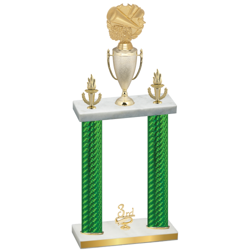 Double Green Carbon Fiber Third Place Cheerleading Trophy