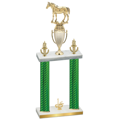 Double Green Carbon Fiber First Place Horses Trophy