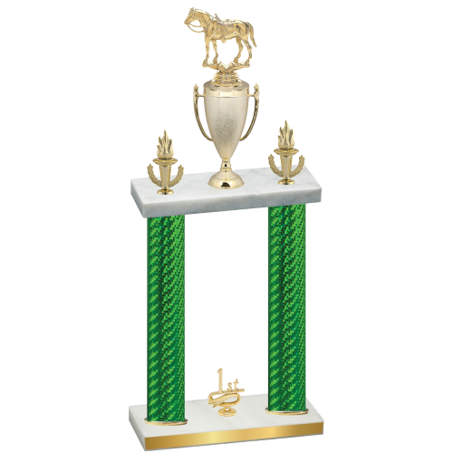 Double Green Carbon Fiber First Place Horses Trophy