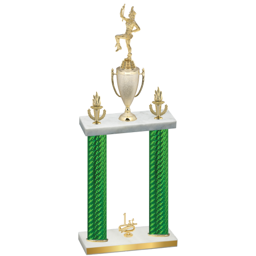 Double Green Carbon Fiber First Place Majorette Trophy