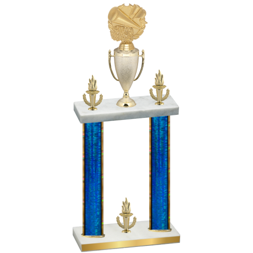 Double Blue Glacier Victory Cheerleading Trophy