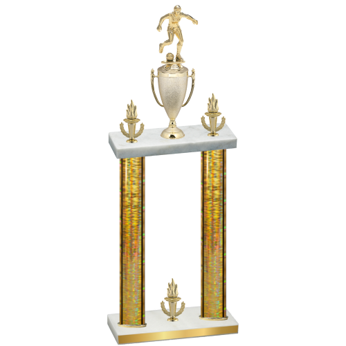 Double Gold Glacier Victory Soccer Trophy