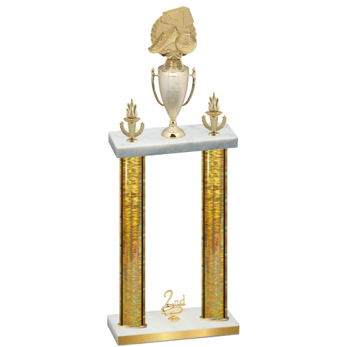 Double Gold Glacier Second Place Soccer Trophy