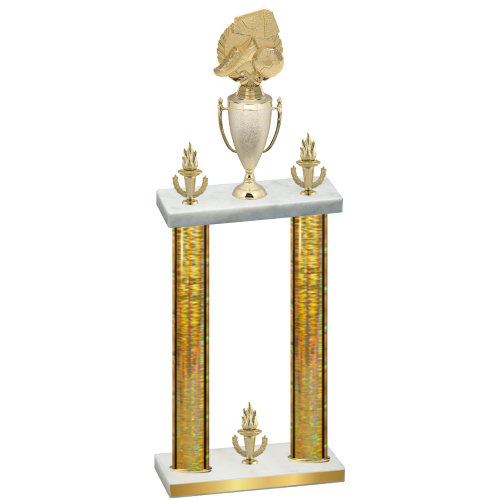 Double Gold Glacier Victory Soccer Trophy