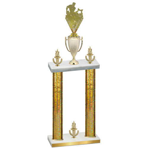 Double Gold Glacier Victory Rugby Trophy