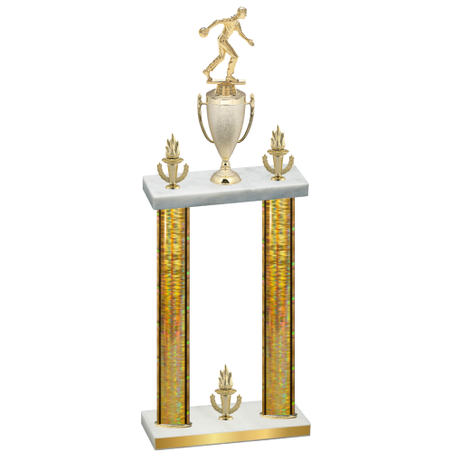 Double Gold Glacier Victory Bowling Trophy