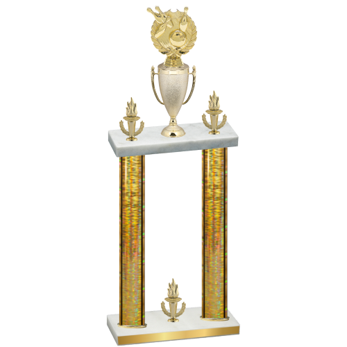 Double Gold Glacier Victory Bowling Trophy