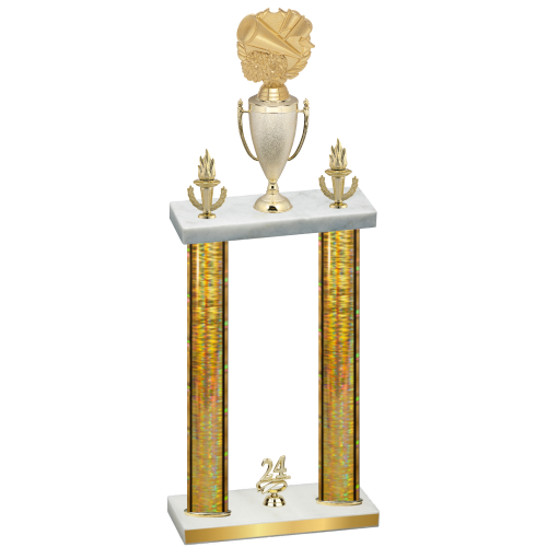 Double Gold Glacier Year Cheerleading Trophy