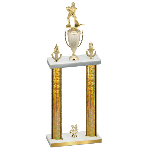 Double Gold Glacier Year Hockey Trophy