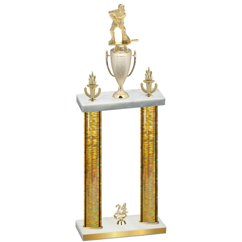 Double Gold Glacier Year Hockey Trophy