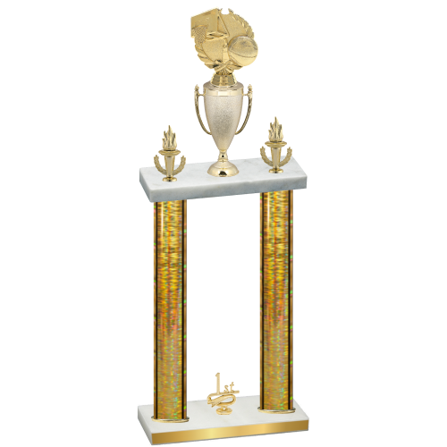 Double Gold Glacier First Place Basketball Trophy