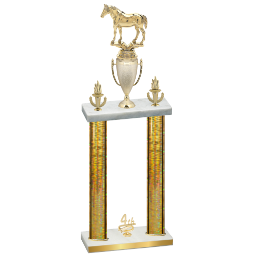 Double Gold Glacier Fourth Place Horses Trophy