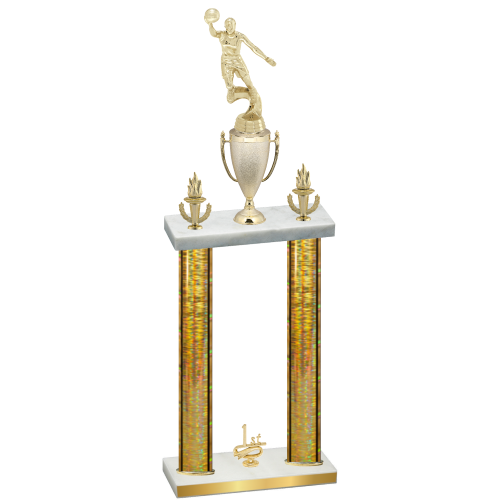 Double Gold Glacier First Place Basketball Trophy