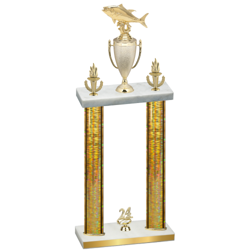 Double Gold Glacier Year Fishing Trophy
