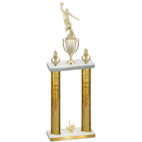 Double Gold Glacier First Place Basketball Trophy
