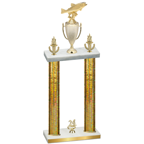 Double Gold Glacier Year Fishing Trophy