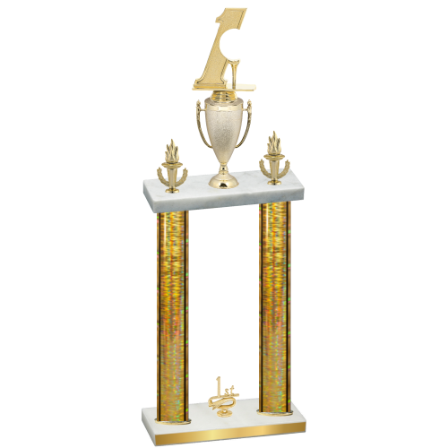 Double Gold Glacier First Place Golf Trophy