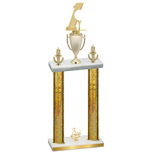 Double Gold Glacier Third Place Golf Trophy