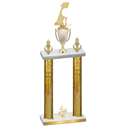 Double Gold Glacier Fourth Place Golf Trophy