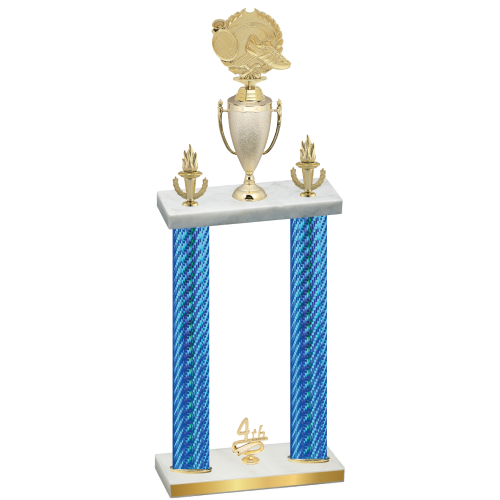 Double Blue Carbon Fiber Fourth Place Running Trophy
