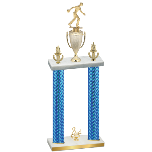 Double Blue Carbon Fiber Third Place Bowling Trophy