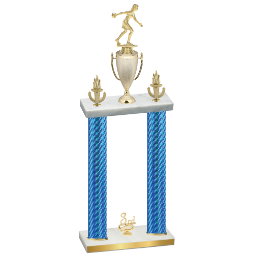 Double Blue Carbon Fiber Third Place Bowling Trophy