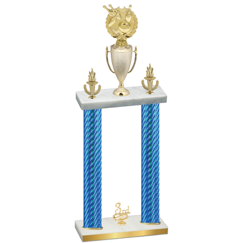 Double Blue Carbon Fiber Third Place Bowling Trophy
