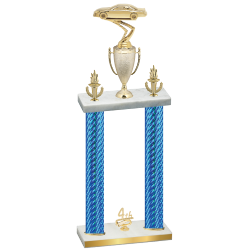 Double Blue Carbon Fiber Fourth Place Cars Trophy