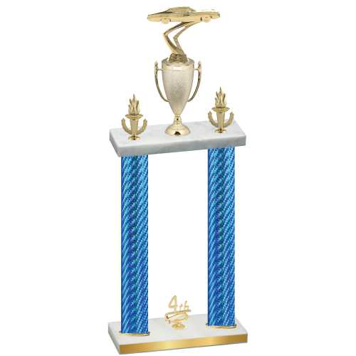 Double Blue Carbon Fiber Fourth Place Cars Trophy