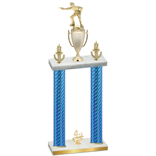 Double Blue Carbon Fiber Fourth Place Shooter Trophy