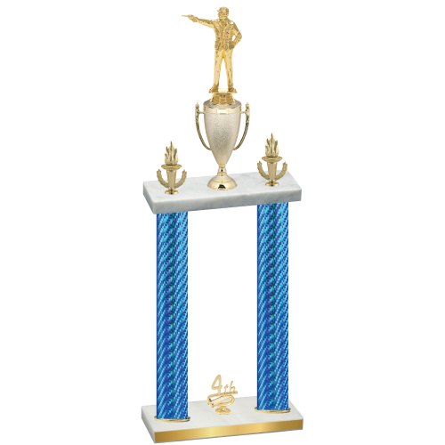 Double Blue Carbon Fiber Fourth Place Shooter Trophy