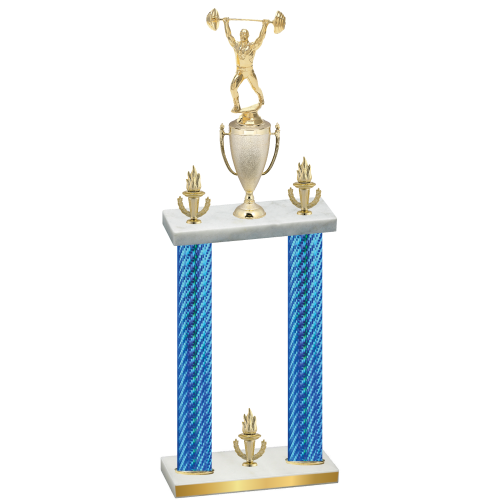 Double Blue Carbon Fiber Victory Weights Trophy