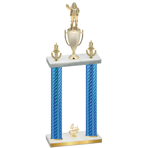 Double Blue Carbon Fiber Fourth Place Holiday Trophy