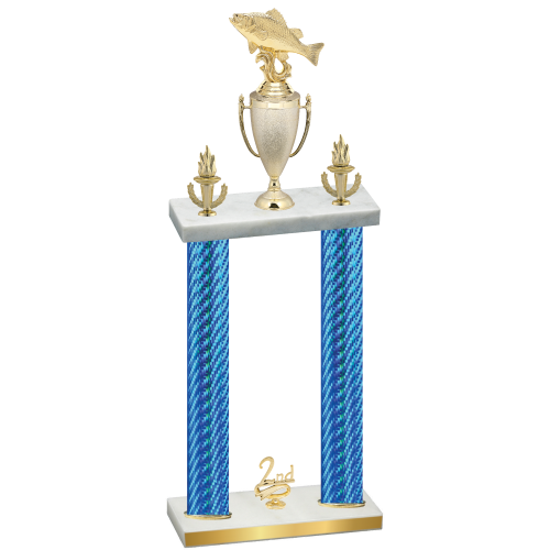 Double Blue Carbon Fiber Second Place Fishing Trophy
