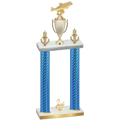 Double Blue Carbon Fiber Second Place Fishing Trophy