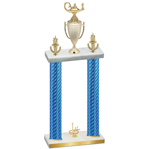 Double Blue Carbon Fiber First Place Academics Trophy