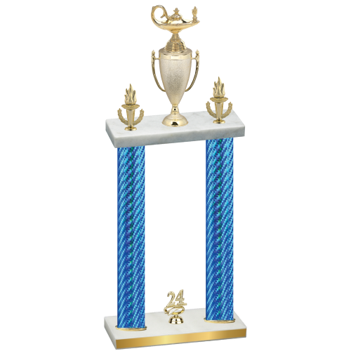 Double Blue Carbon Fiber Year Academics Trophy