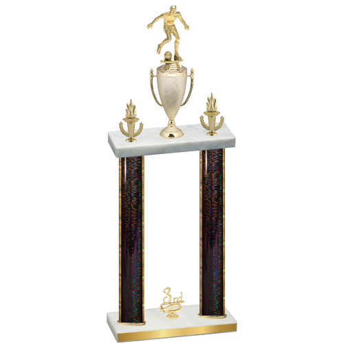Double Black Glacier Third Place Soccer Trophy