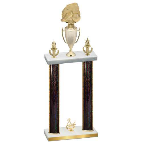 Double Black Glacier Third Place Soccer Trophy