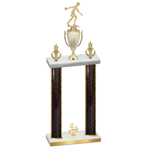 Double Black Glacier Fourth Place Bowling Trophy