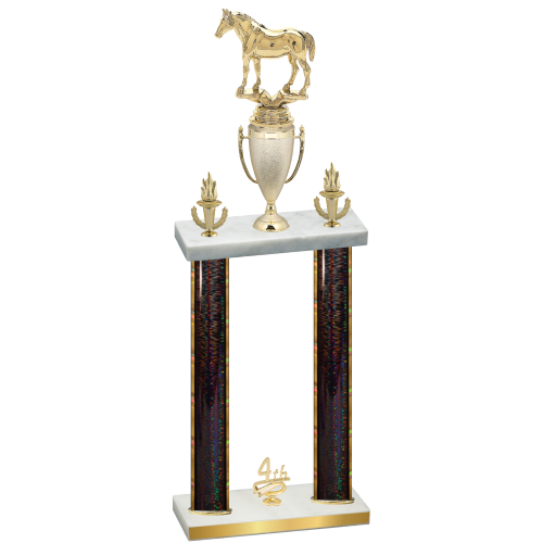 Double Black Glacier Fourth Place Horses Trophy