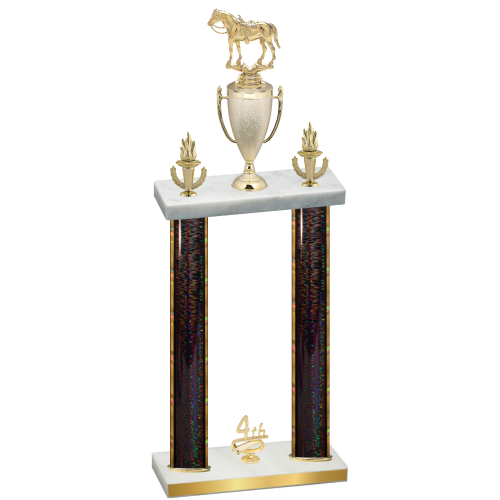 Double Black Glacier Fourth Place Horses Trophy