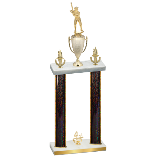 Double Black Glacier Fourth Place Baseball Trophy