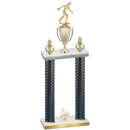 Double Black Carbon Fiber Third Place Bowling Trophy