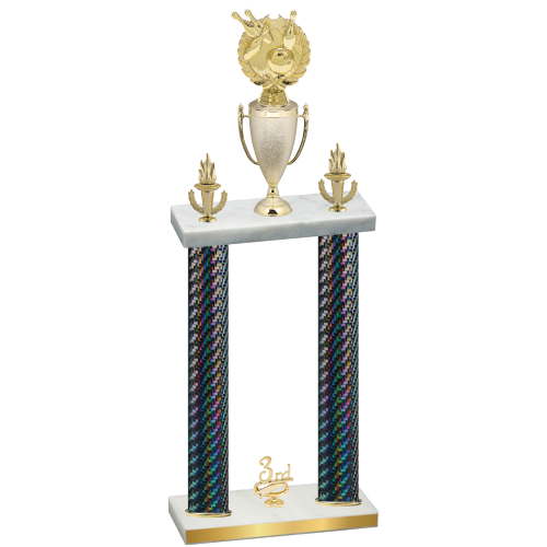Double Black Carbon Fiber Third Place Bowling Trophy