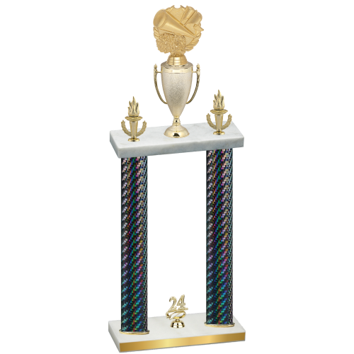 Double Black Carbon Fiber Year Cheerleading Trophy